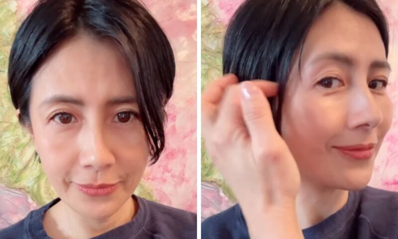 長谷川理恵がボブヘアにカットした後の自撮りショット、ナチュラルメイクで穏やかな表情を見せる近影