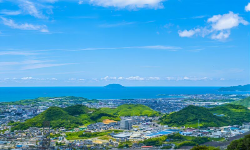 山口県下関市展望台より
