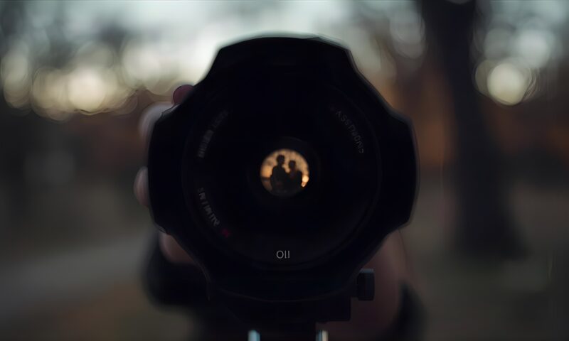 レンズに映るカップル