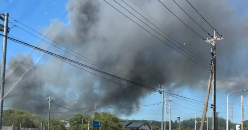 白井市国道16号付近火事