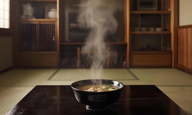 昭和の和室に朝ごはん