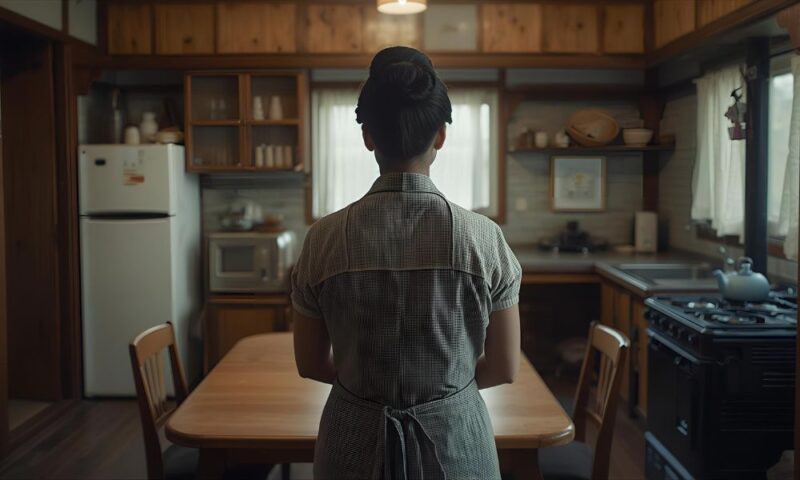 昭和の母親と台所のイメージ
