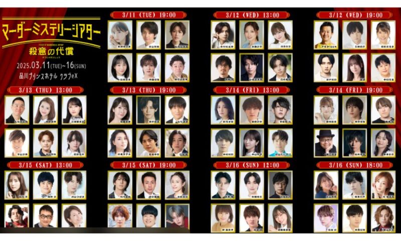 舞台『殺意の代償』の出演者一覧（役柄が噂のきっかけとなった公演）