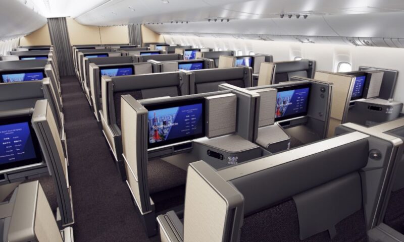 航空機のビジネスクラス客室内の様子(CA勤務イメージ画像)