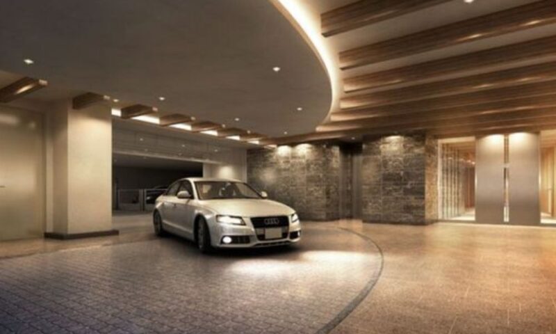 高級ホテルの車寄せと専用エントランスのイメージ