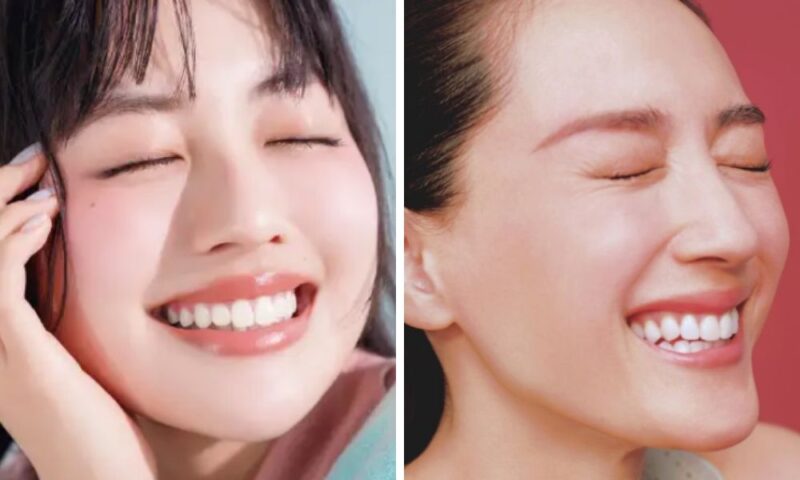 上坂樹里と綾瀬はるかの笑顔比較 目を閉じた自然な表情や口元の雰囲気が似ている