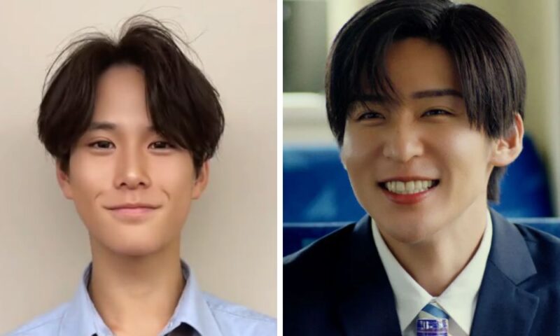 江畑皇之介（左）と目黒蓮（右）の笑った顔や口角の上がり方が似てるか検証する笑顔の比較画像