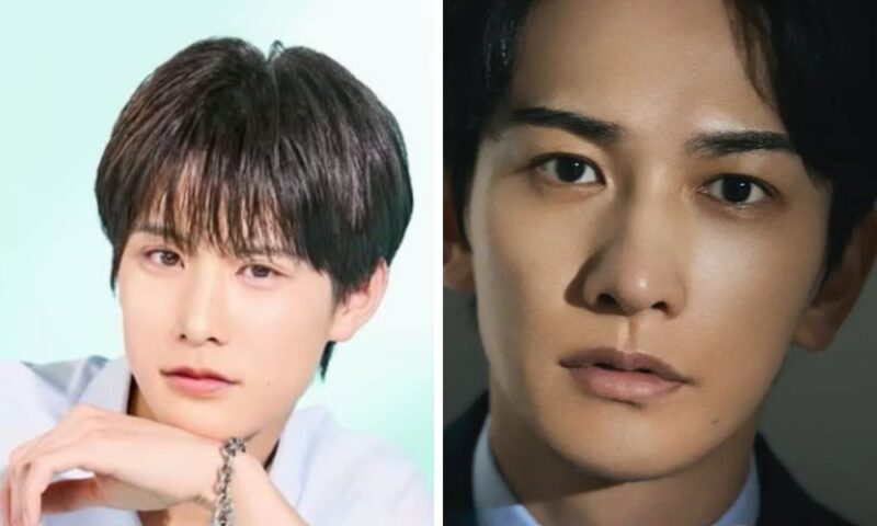 江畑皇之介（左）と町田啓太（右）の直線的な輪郭や凛とした目元が似てるか検証する顔の比較画像