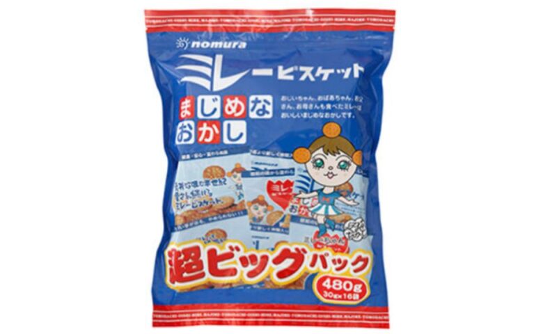 生産停止対象となっているミレービスケット超ビッグパック(480g)のパッケージ画像