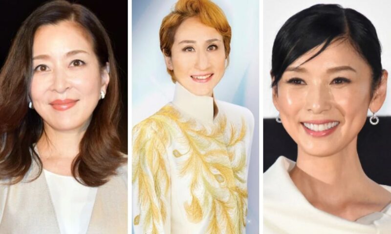 宝塚歌劇団出身の3人の女優、真矢みき、燁明、黒木瞳の顔写真が並んだ画像。