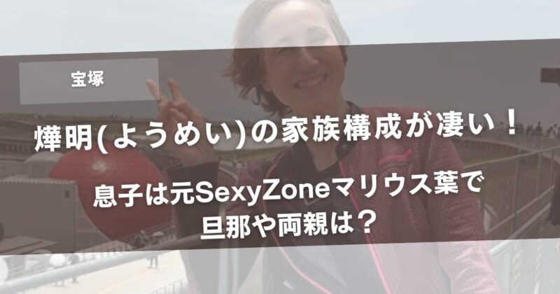 燁明(ようめい)の家族構成が凄い！息子は元SexyZoneマリウス葉で旦那や両親は？アイキャッチ画像