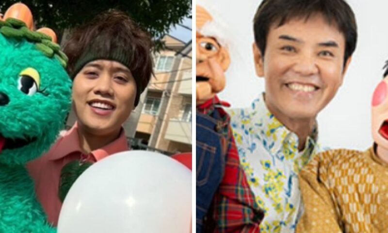 山下優太郎（左）といっこく堂（右）の笑顔写真比較。目元・口元の似ている部分を並べて確認できる構成。