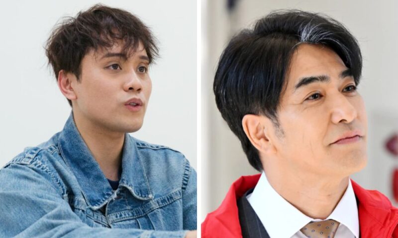 山下優太郎（左）と北村一輝（右）の斜め顔写真比較。目元・輪郭の似ている部分を並べて確認できる構成。