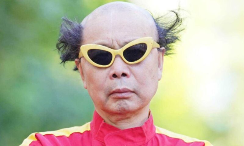 南部虎弾(電撃ネットワーク)の顔画像。両脇の特徴的な髪型と黄色いサングラス・赤い衣装