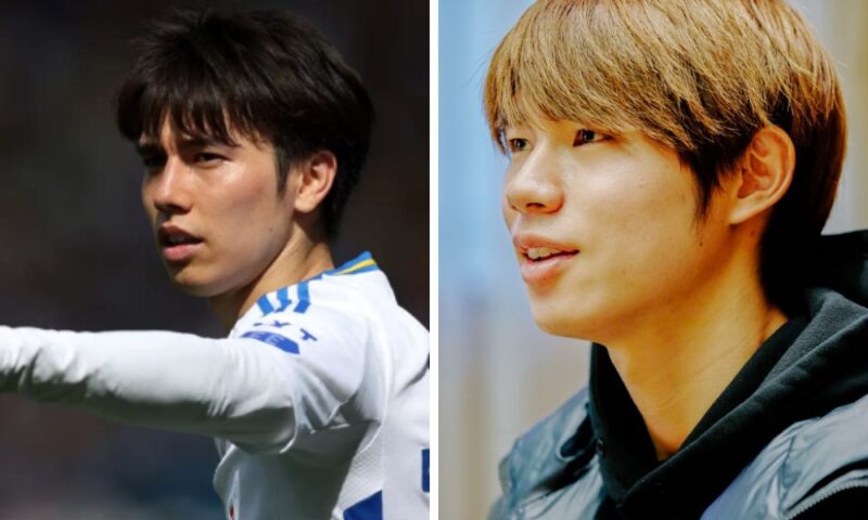 田中碧と堀米雄斗の横顔の比較画像