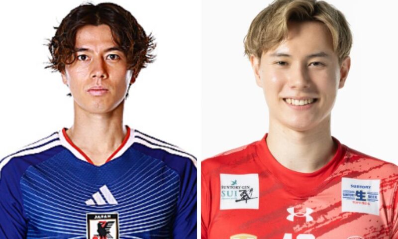 田中碧と高橋藍の正面顔の比較画像