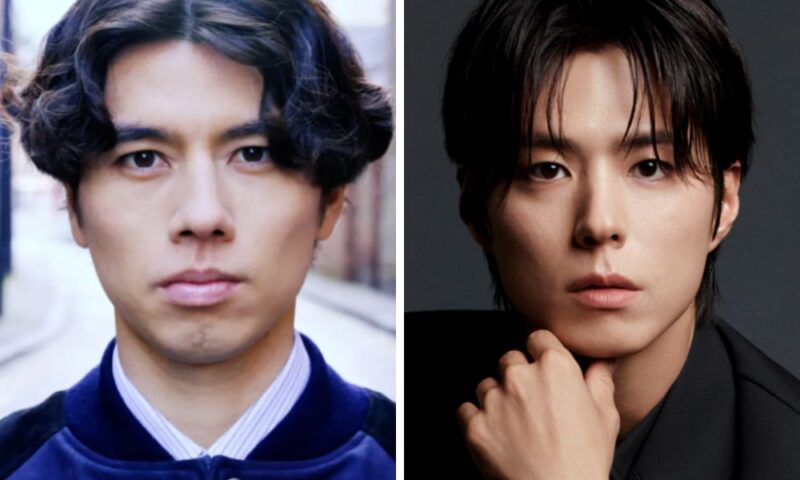 田中碧とパク・ボゴムの正面顔の比較画像