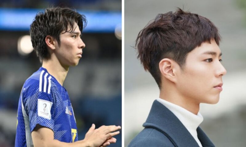 田中碧とパク・ボゴムの横顔の比較画像