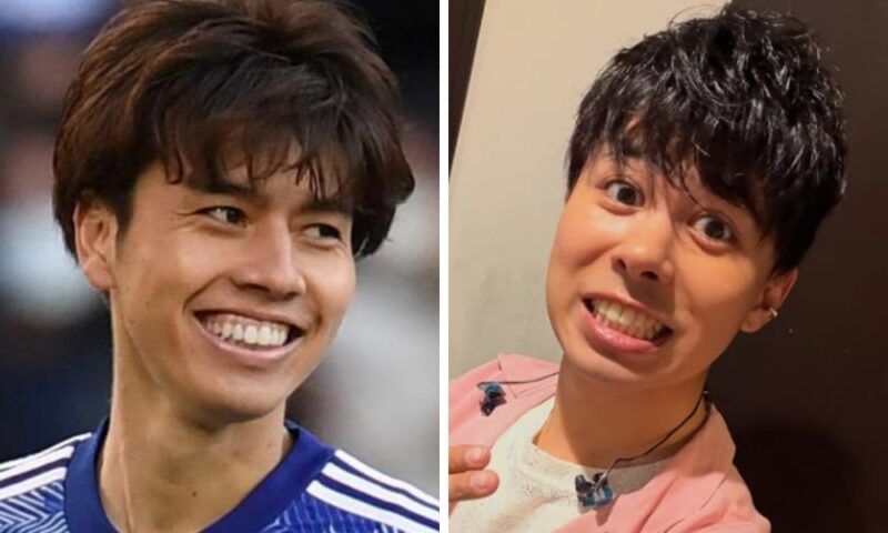 田中碧とマサイの斜めの顔の比較画像