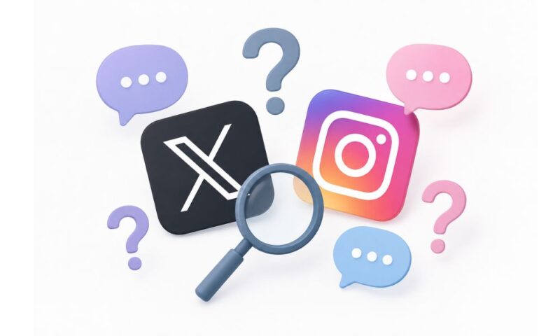 噂や評判をXやInstagramなどのSNSで調査するイメージ